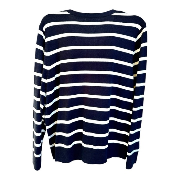 CROFT & BARROW, WOMENS, BLACK & WHITE STRIPE, BUTTON DOWN CARDIGAN. SIZE XL - Picture 3 of 7